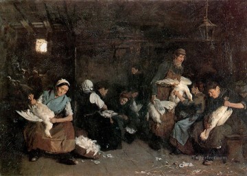 Mujeres desplumando gansos 1871 Max Liebermann Impresionismo alemán Pinturas al óleo